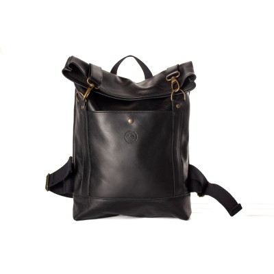Rolltop tutta pelle nero